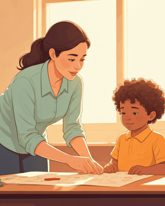 Teacher nurturing student